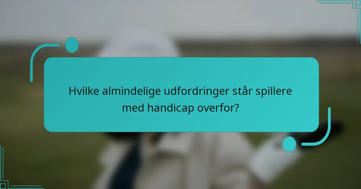 Hvilke almindelige udfordringer står spillere med handicap overfor?